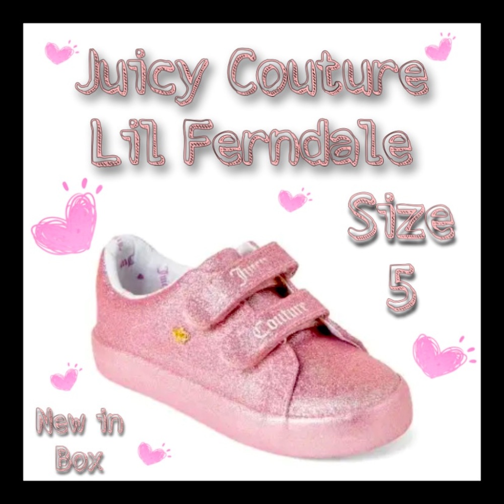 Juicy Couture Velcro Pink Glitter Shoes Size 5